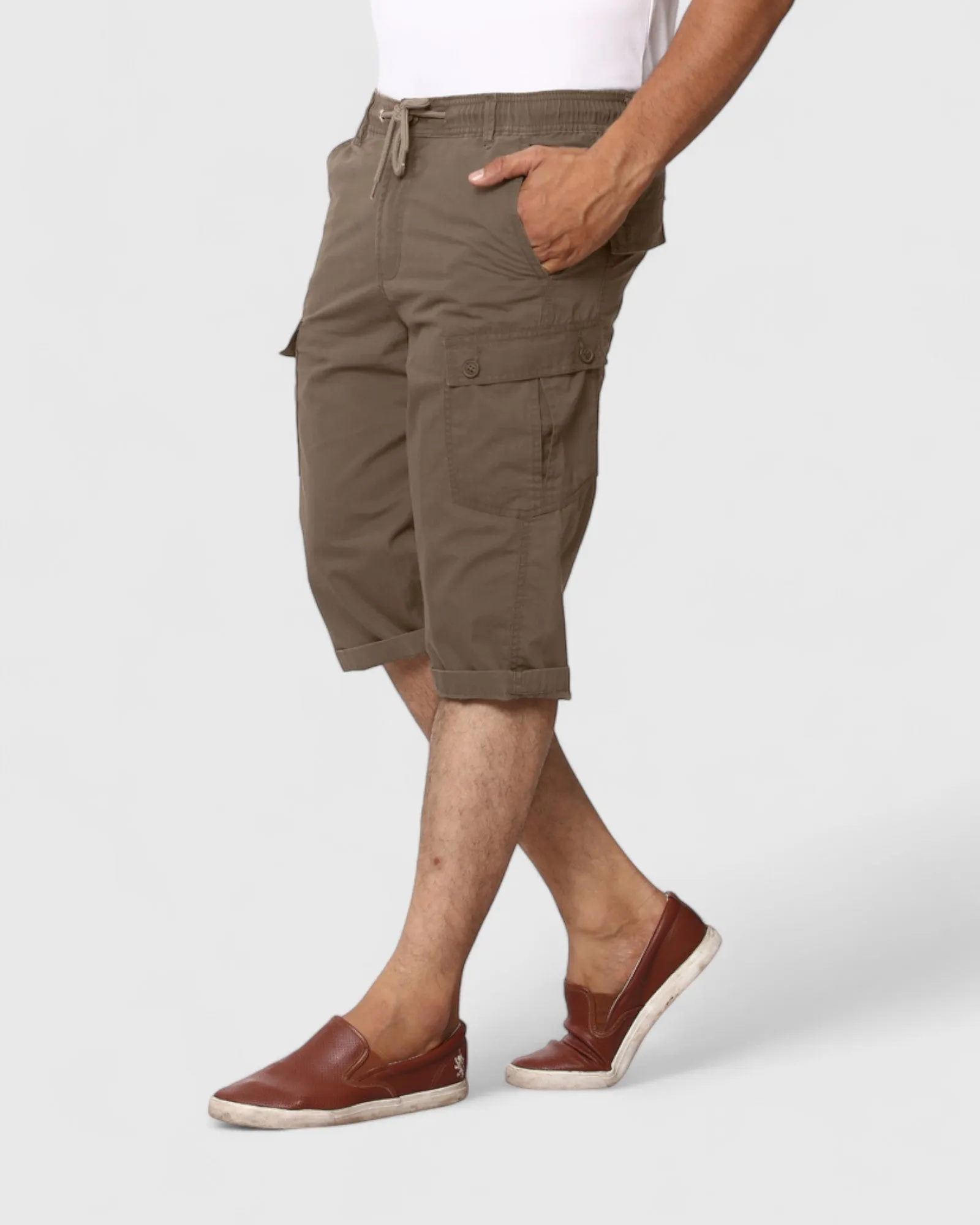 Mens Super Comfort Cotton Cargo Three Fourth Pants